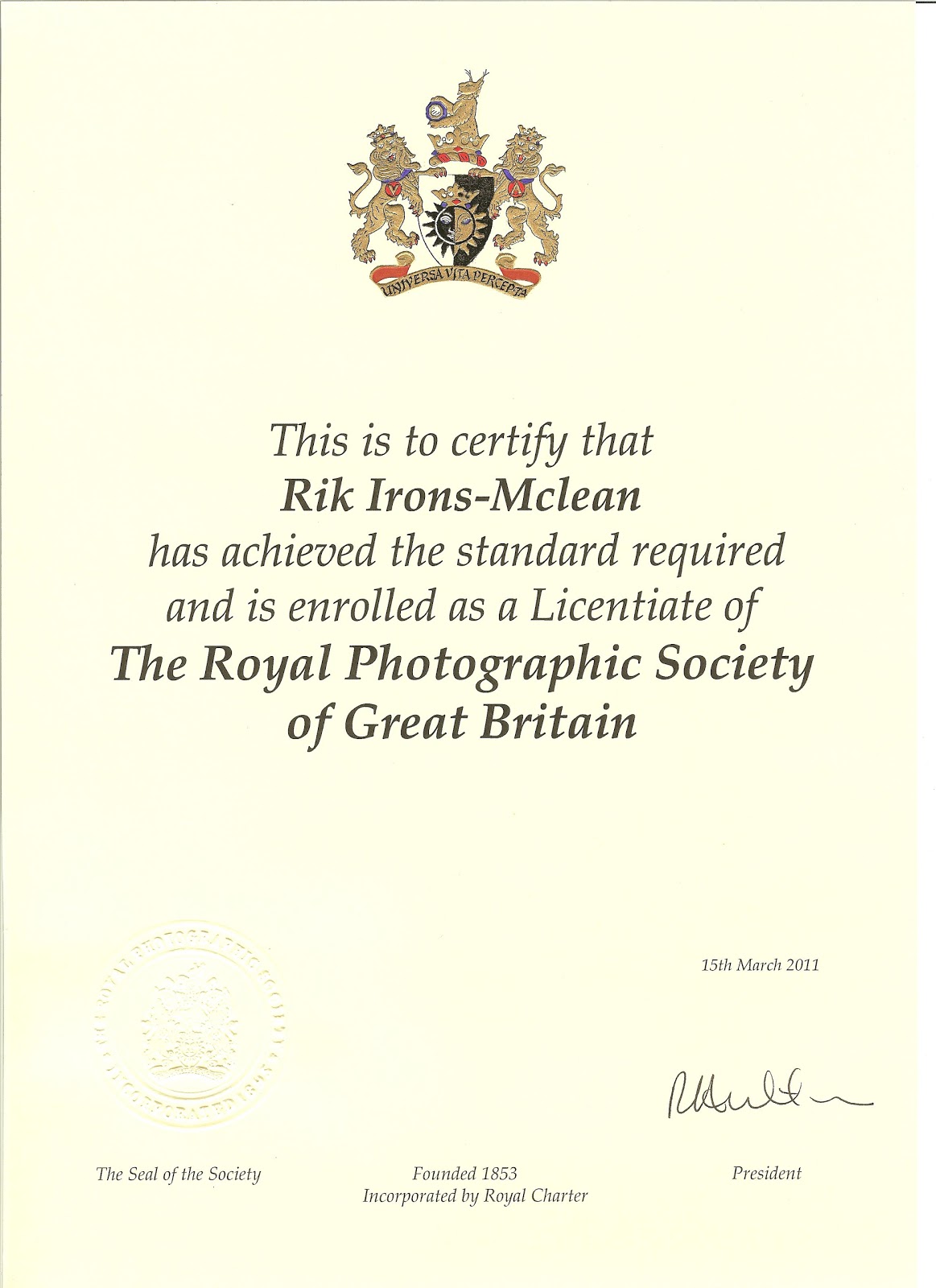 RKphotography: LRPS Certificates Arrived