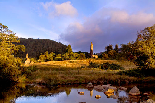 Round tower and church at Glendalough, Co. Wicklow. ©Chris Hill Photographic