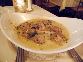 Porcini Polpette – homemade mushroom meatballs in a white truffle cream sauce, Dahl and Diluca, Sedona Arizona