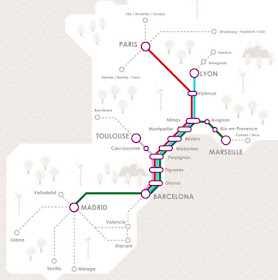 Nuevos trenes AVE-TGV que conectan París, Lyon, Toulouse y Marsella con Barcelona y Madrid