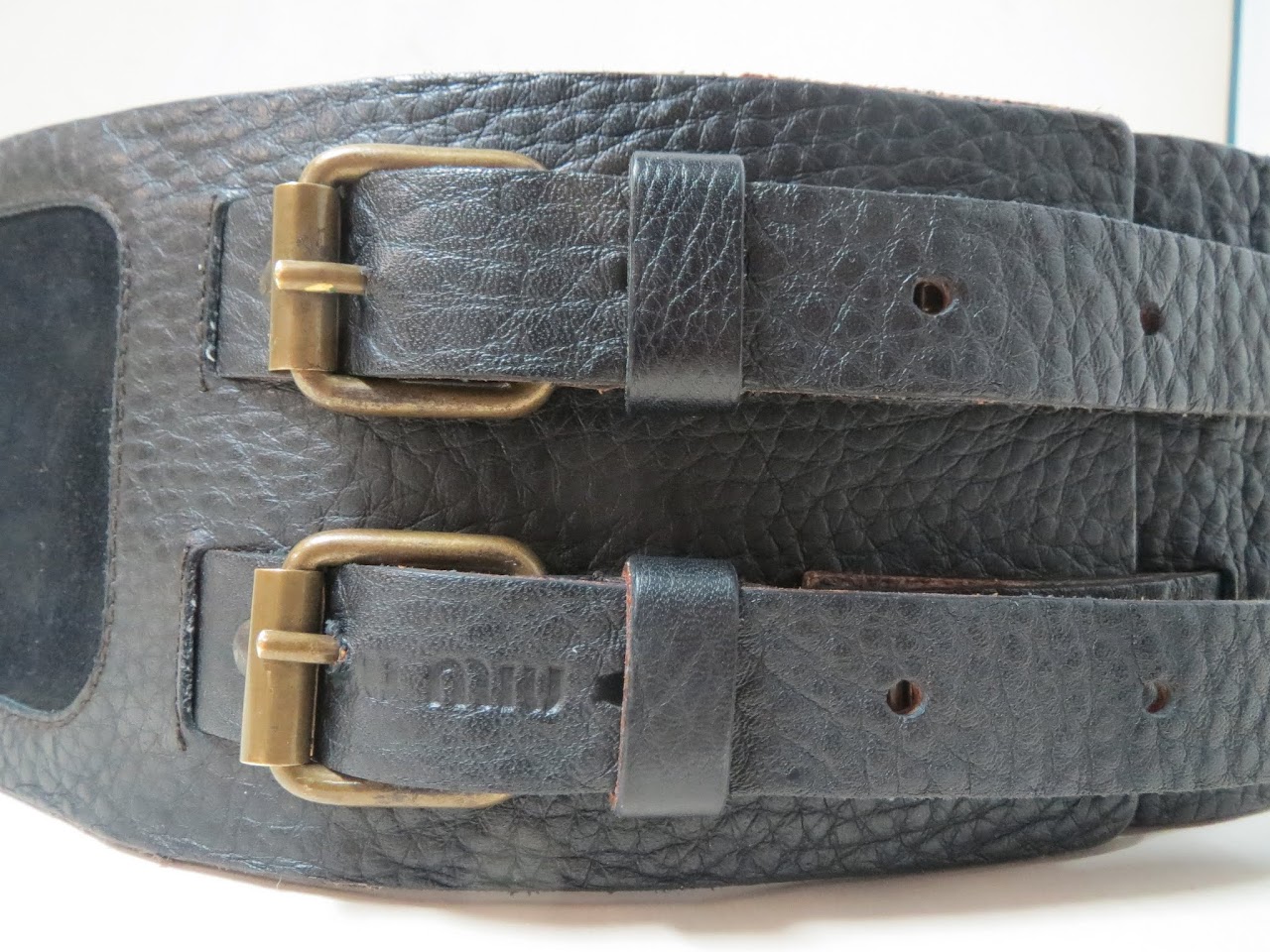 Miu Miu Leather and Suede Belt