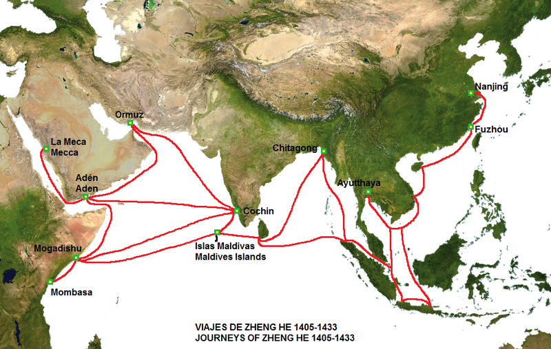 zheng he voyage route