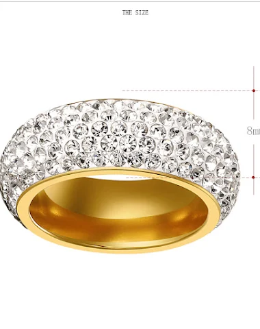 Bague cinq rangs diamants en titane - 2