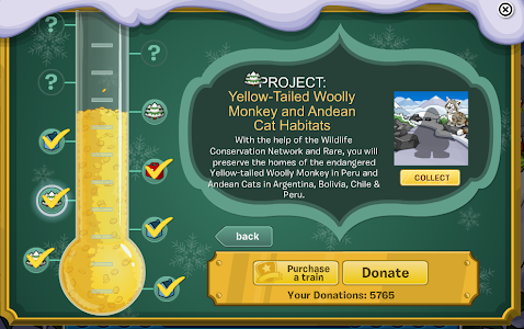 Club Penguin: Project: Yellow-Tailed Woolly Monkey and Andean Cat Habitats: Free Item
