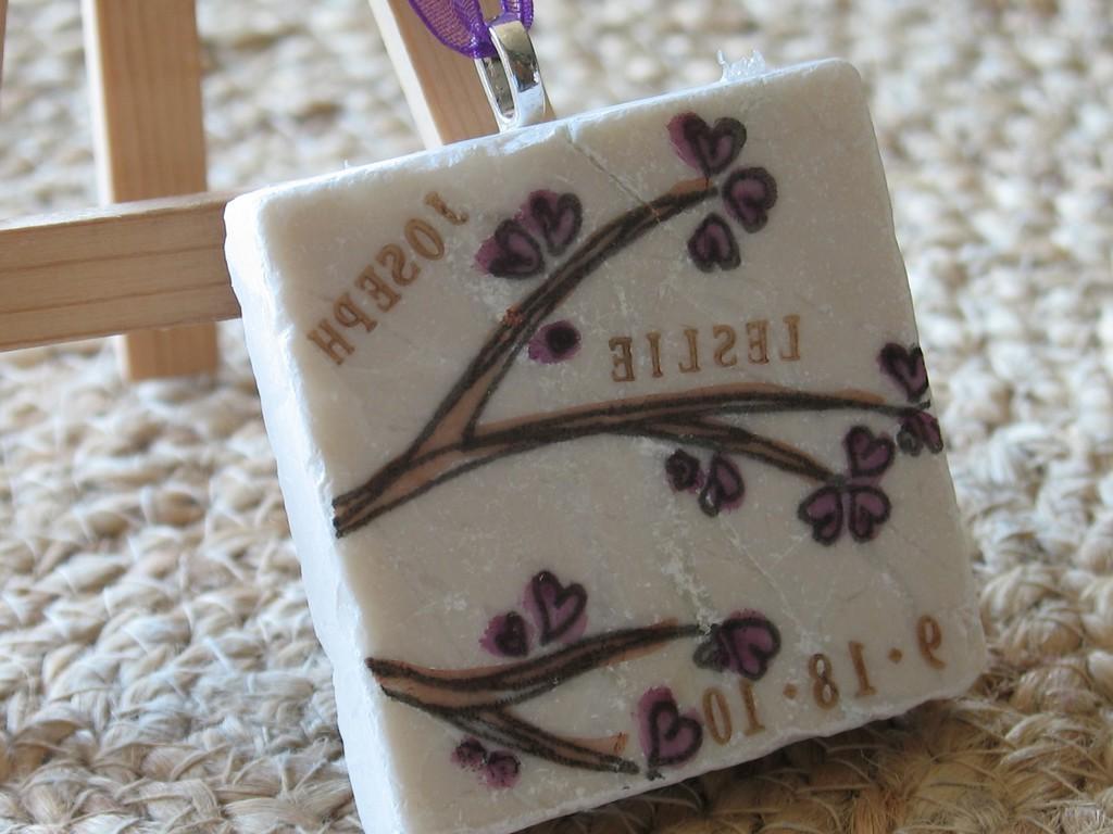 Plum Heart Ornament Wedding