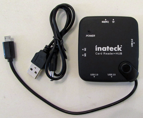 Inateck 3, 포트, USB 2.0, OTG, 허브, 카드 리더기, 태블릿, 전화