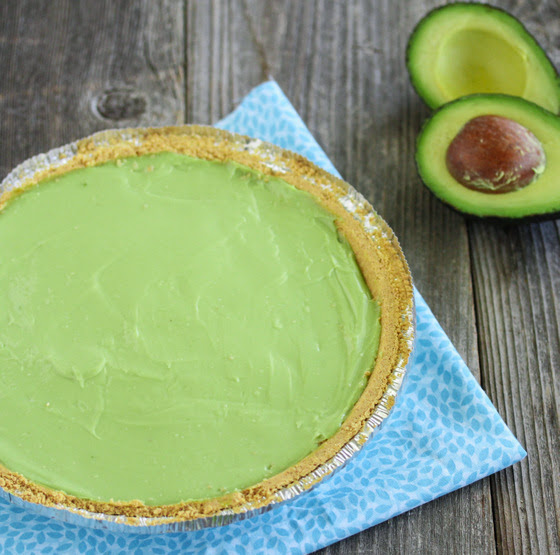 overhead photo of No Bake Avocado Pie