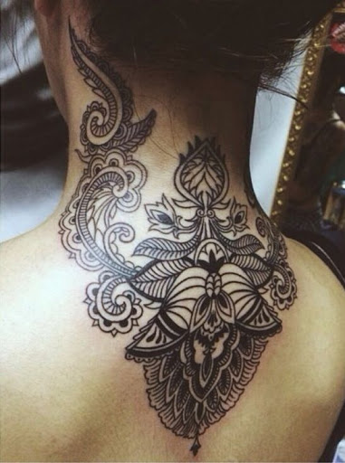 Lace tatuagem desenhos para as mulheres no Pescoco