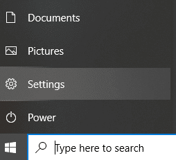 Presione la tecla de Windows y seleccione la opción Configuración.  Arreglar conexión rechazada sin más información Error de Minecraft