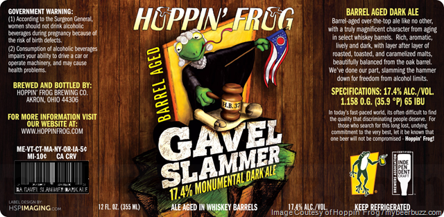 Hoppin’ Frog Adding Barrel-Aged Gavel Slammer (17.4%-AbV)