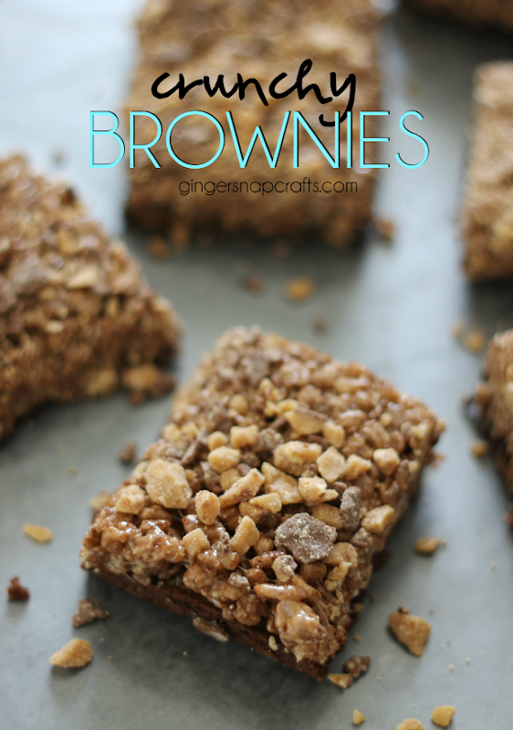 Crunchy Brownies at GingerSnapCrafts.com #brownies #recipes