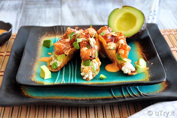 How to Make Spicy Salmon Poke Taco  http://uTry.it