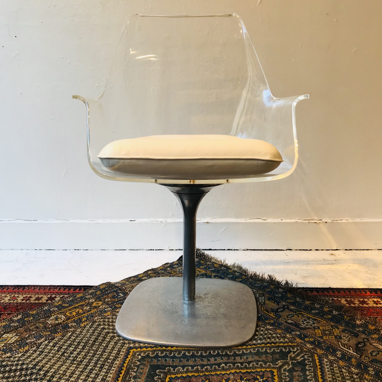 Lucite Pedestal Champagne Style Chair