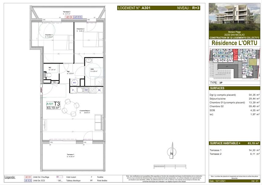 Vente appartement 3 pièces 63 m² à San-Nicolao (20230), 220 000 €