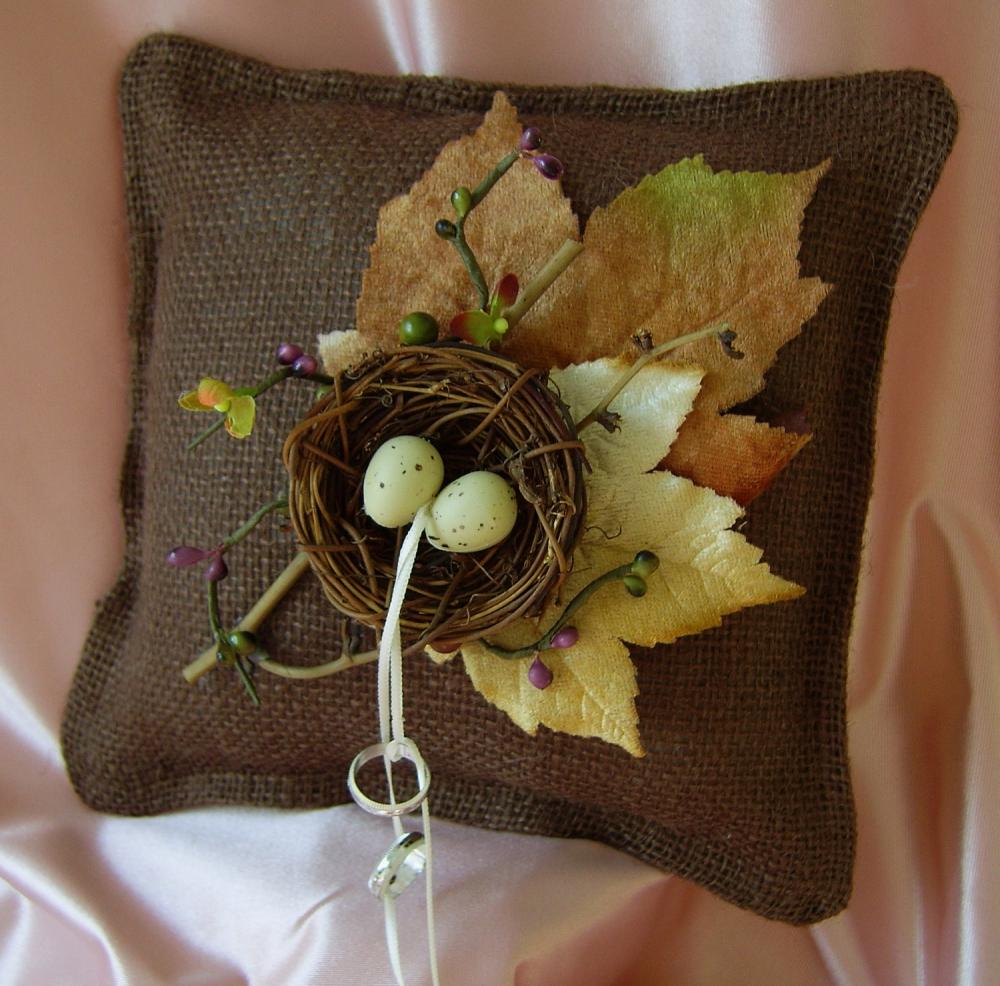 Autumn Wedding Burlap Ring