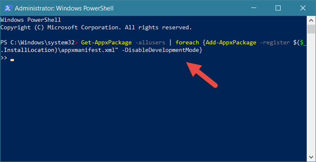 Windows 10, PowerShell, réinstallez les applications