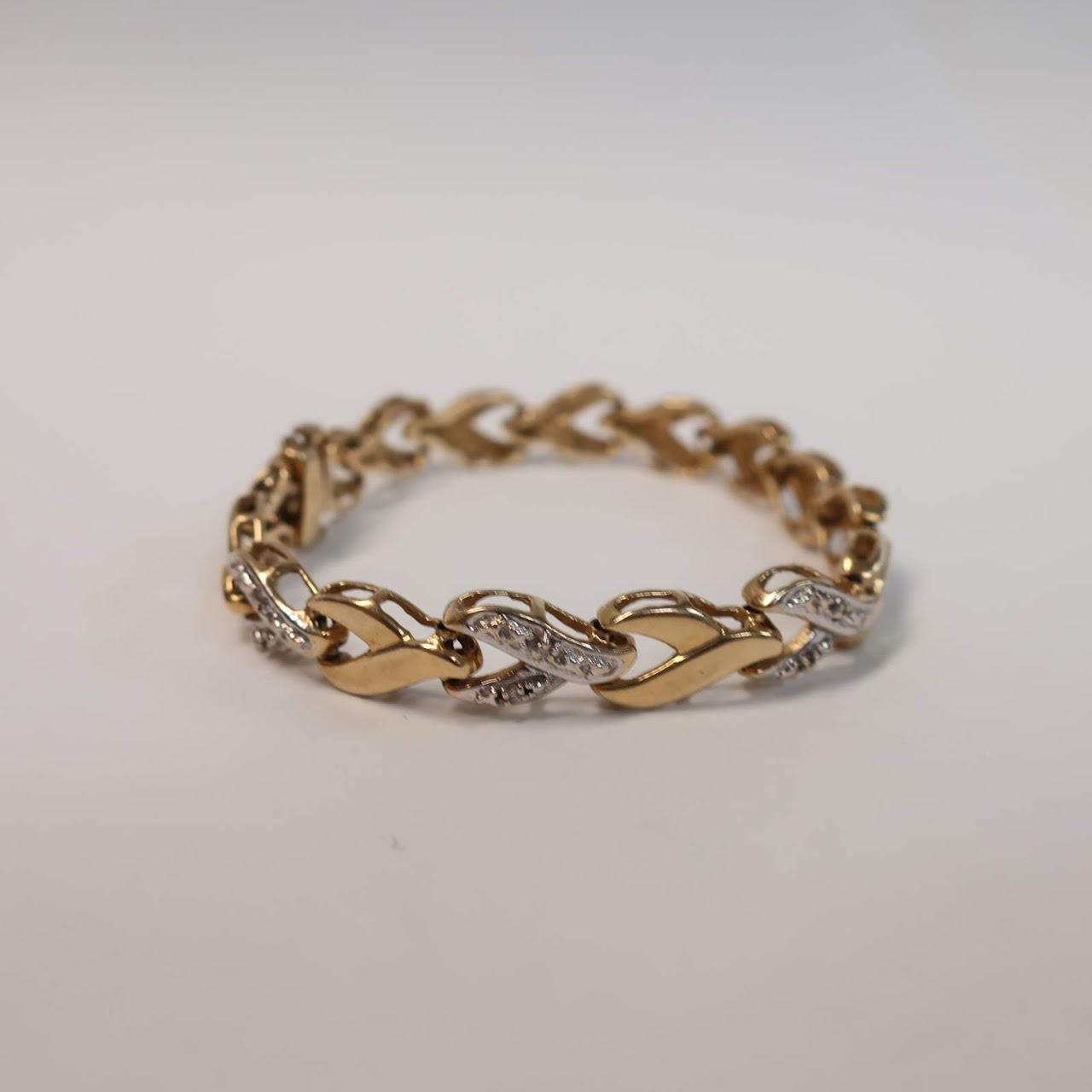 14K Yellow & White Gold and Diamond Bracelet