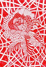 567 Zentangle Red Rose