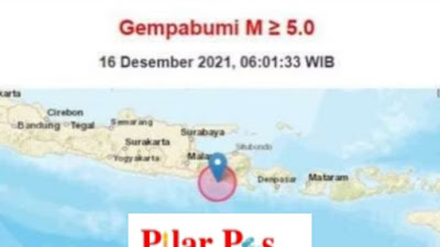 BMKG Catat Gempa Terkini Magnitudo 5,1 Di Jember Jatim, Pukul 06.01 WIB 16 Desember 2021