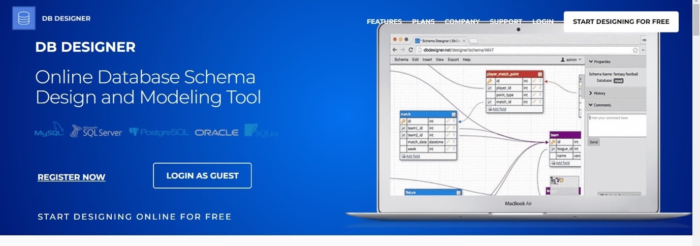 Dbdesigner.net.  19 meilleurs outils de diagramme ER