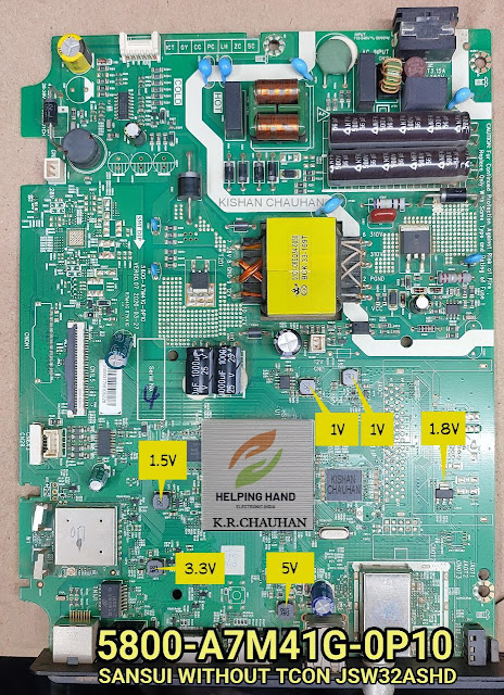 SANSUI  5800-A7M41G-0P10 MOTHER BOARD VOLTAGE DATA