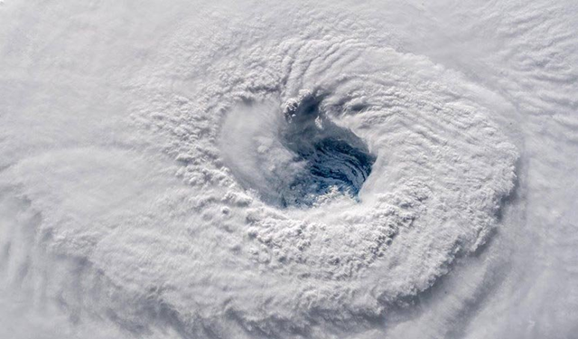 Eye of Hurricane Florence as seen on Wednesday morning, 12 September 2018, viewed from the International Space Station. Photo: Alexander Gerst