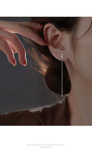 Title 12, S925 Sterling Silver Letters Hanging Earrings –...