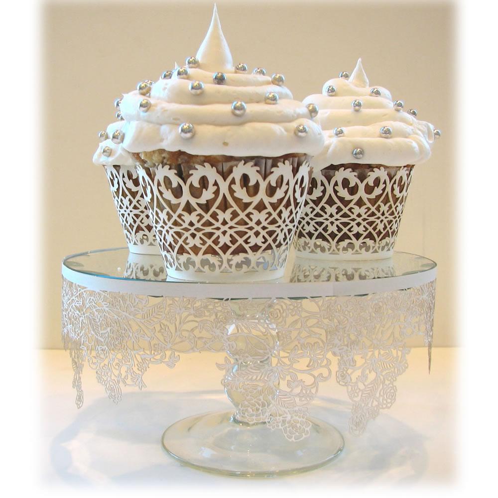 White Elegant Filigree Cupcake