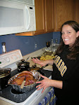 Susan shows off her ham Susan shows off her ham