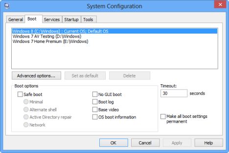 Dual Boot Windows 8 met Windows 7, Windows Vista of Windows XP