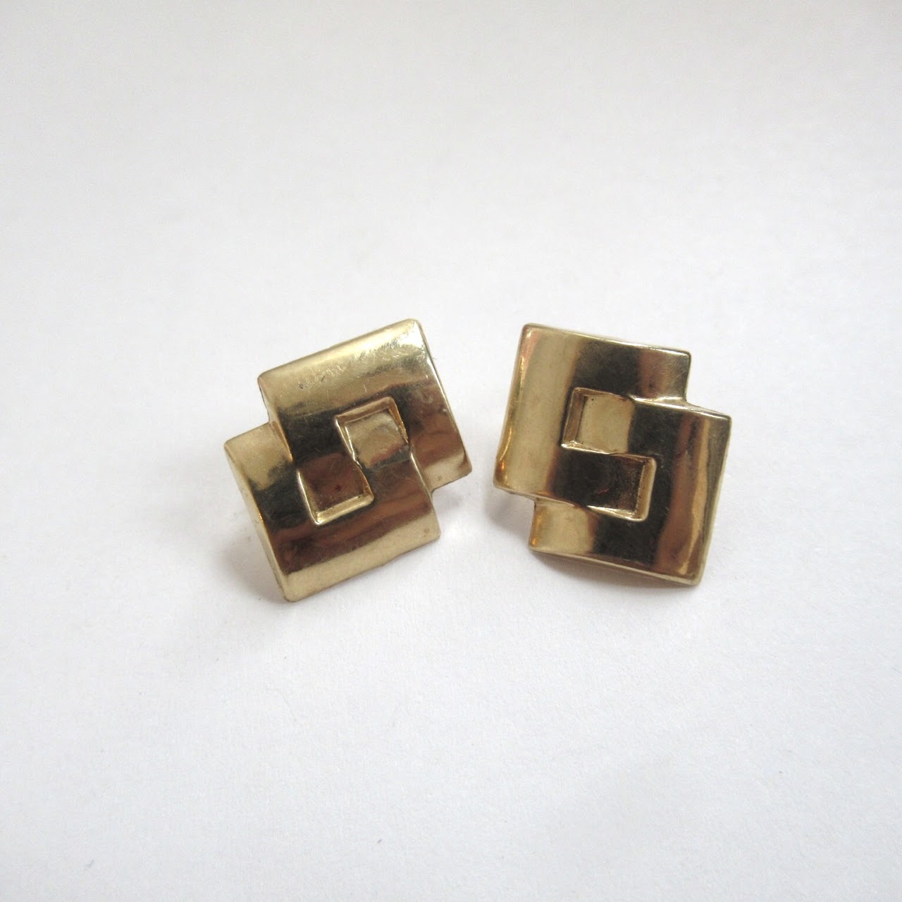 14K Gold Geometric Earrings