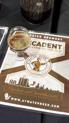 Tip for remembering beers you tried - take a photo! Here Atwater Beer promoting beer lovers and chocolate lovers unite