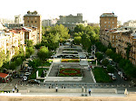 The Spendiarou Opera and park, from the Cascade, Yerevan, Armenia.