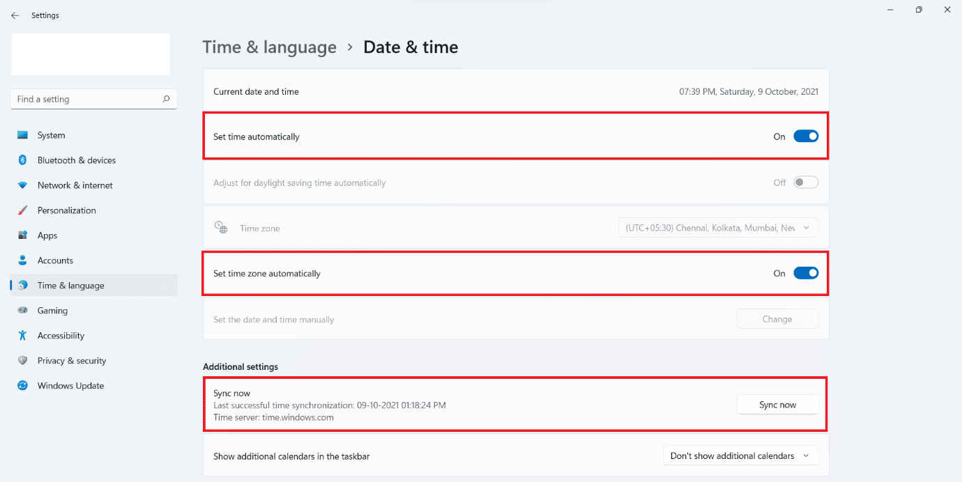 การตั้งค่าวันที่ & เวลา