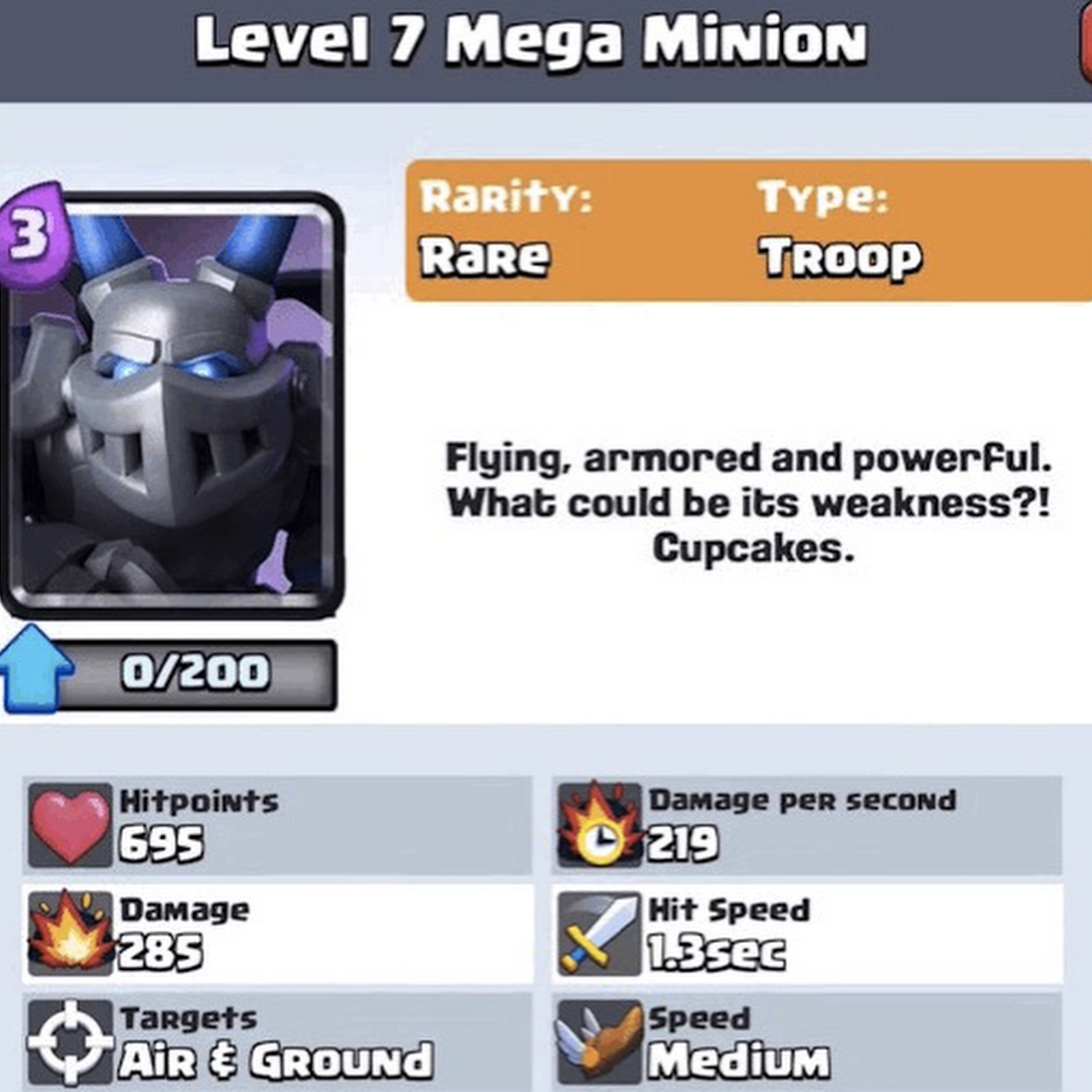 Mega Minion clash royale card 19 Sept 2016 Update.