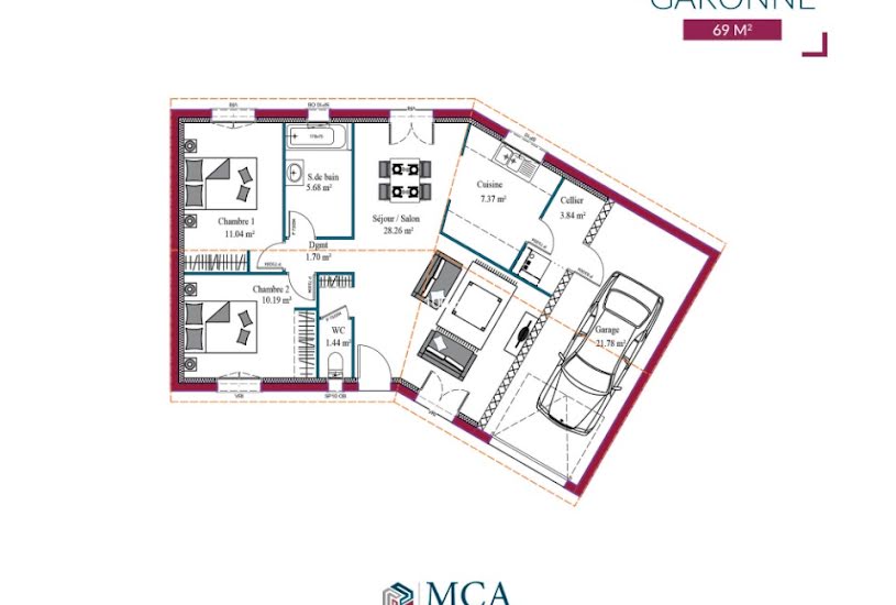  Vente Terrain + Maison - Terrain : 751m² - Maison : 69m² à Argagnon (64300) 