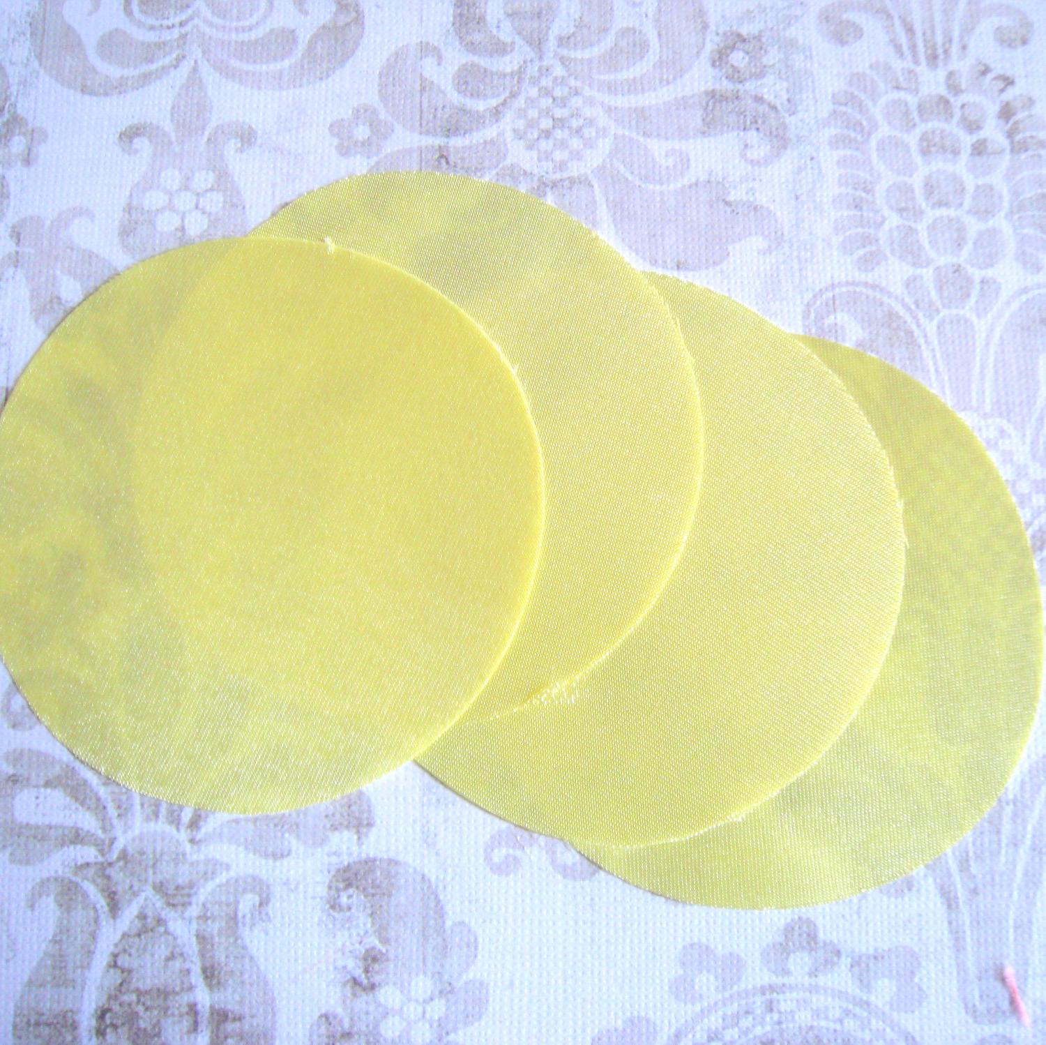 30 pcs 3 inches Yellow Satin