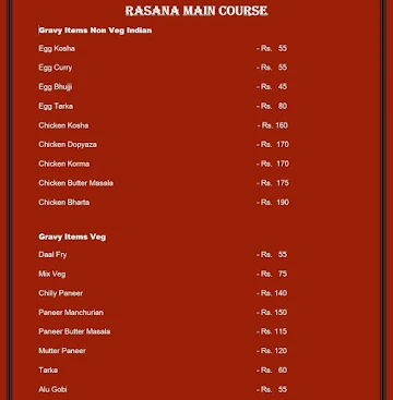 Rasana menu 