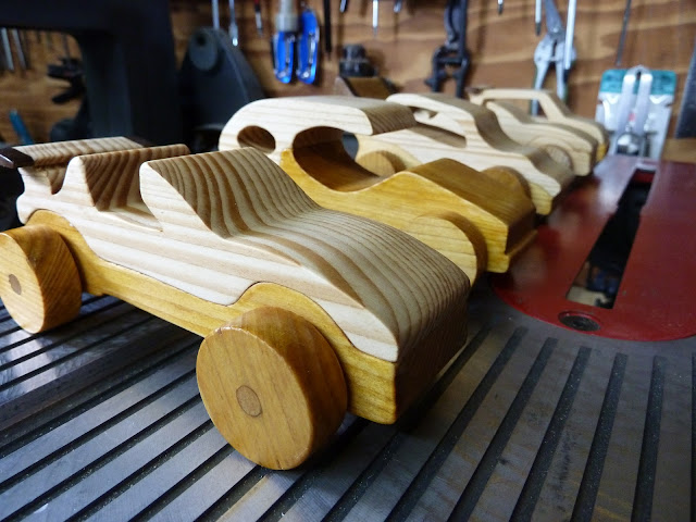 Handmade Wood Toy Cars From The Speedy Wheels Series Group Shot