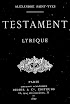 Saint Yves D'Alveydre - Testament, Lyrique (1877,in French)