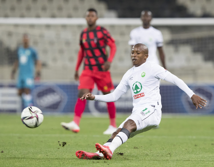 Luvuyo Memela of AmaZulu Football Club during the DStv Premiership 2021/22 game between TS Galaxy and AmaZulu at Mbombela Stadium on Tuesday.