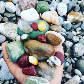 Colorful stones on the bank of Indus River