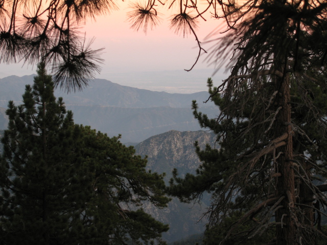 reddening sky above the mountains