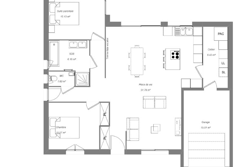  Vente Terrain + Maison - Terrain : 546m² - Maison : 90m² à Mettray (37390) 