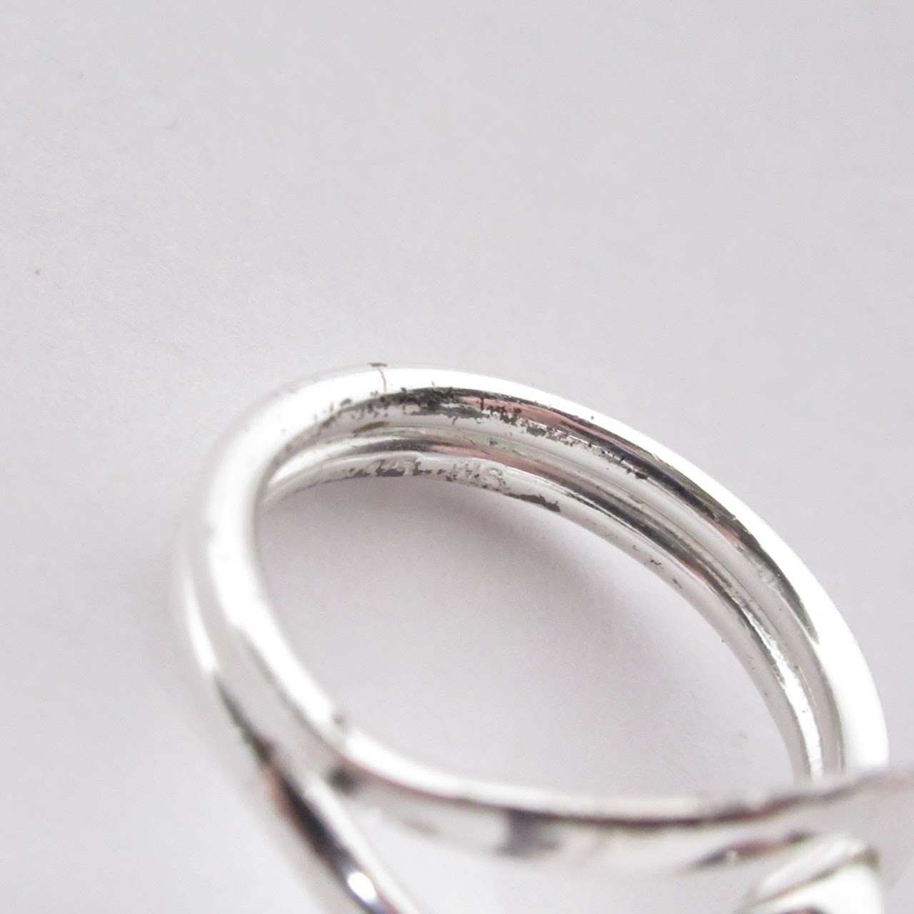 Sterling Silver Button & Loop Ring