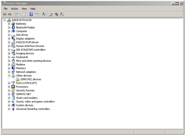 SIPROTEC Devices tidak dikenali oleh windows, dianggap sebagai Unknown Device di Device Manager