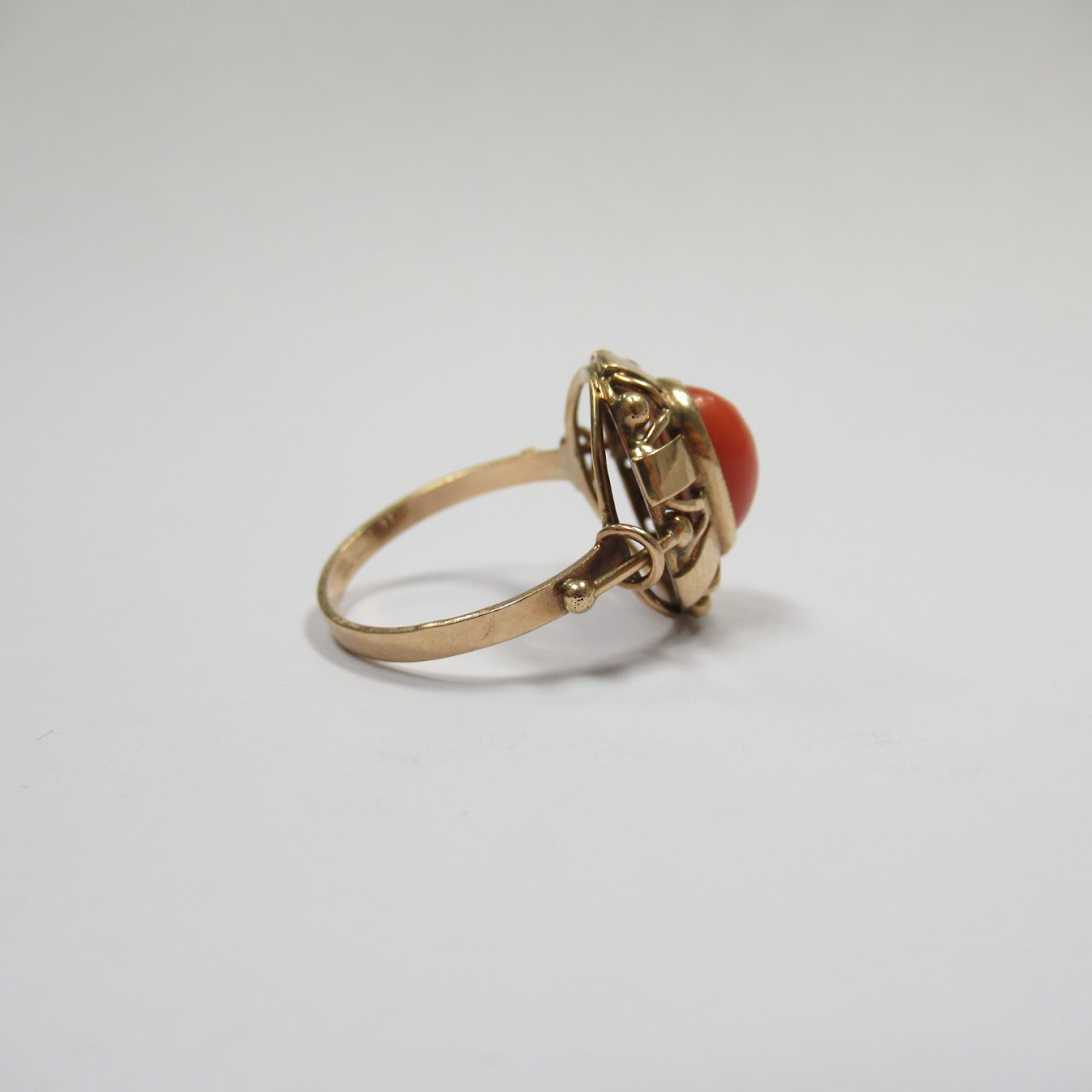 14K Gold and Coral Ring