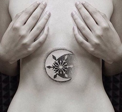 este_excelente_lua_e_do_floco_de_neve_de_tatuagem