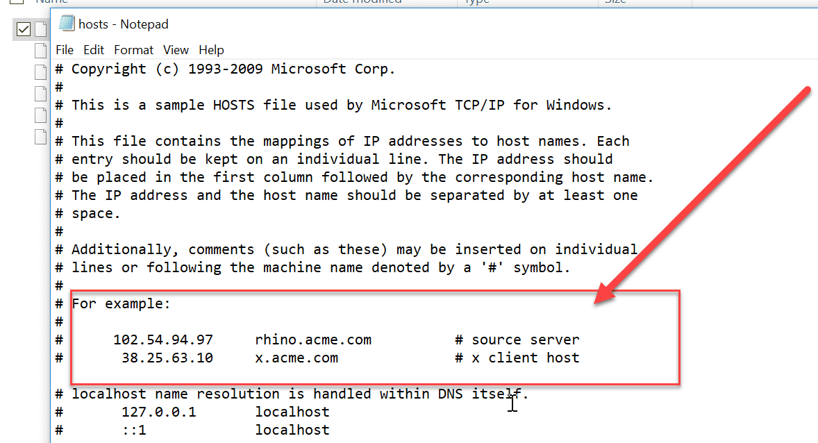 Ahora escriba el nombre del sitio web y la dirección IP que desea bloquear