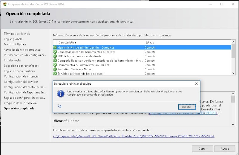 Descargar e instalar Microsoft SQL Server Express 2014 en Windows 10